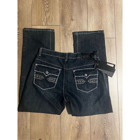 Redemption Denim Men’s Size 36x30 Jeans Blue Dark Wash Embroidered Straight NWT - Picture 9 of 13